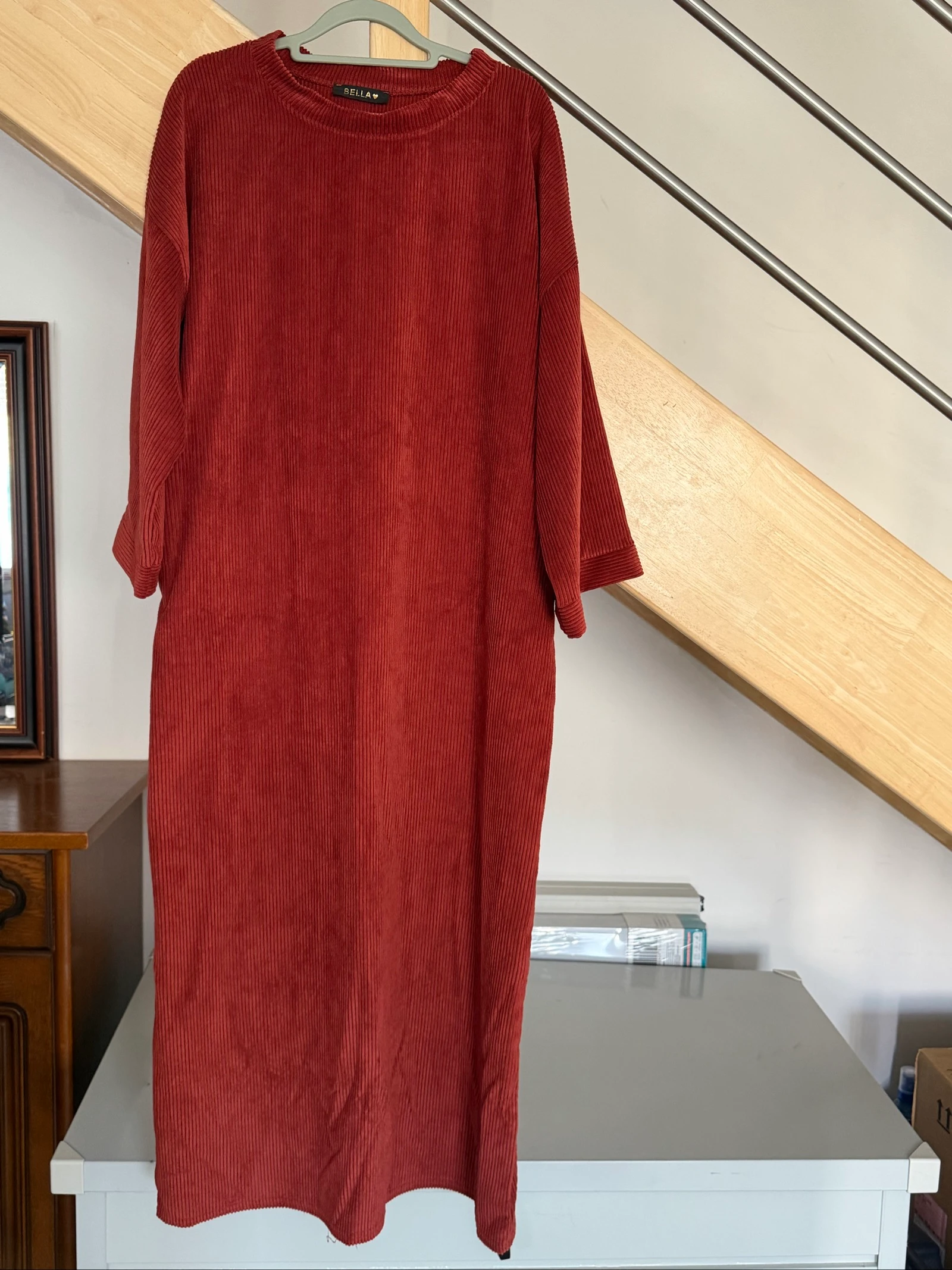 Robe pull bordeaux en maille 